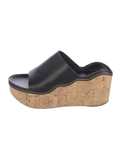 Pre-owned Chloé Leather Slides In Black