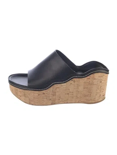 Pre-owned Chloé Leather Slides In Black