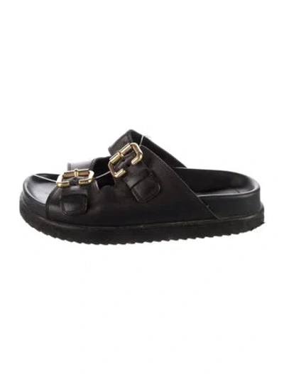 Pre-owned Chloé Leather Slides In Black