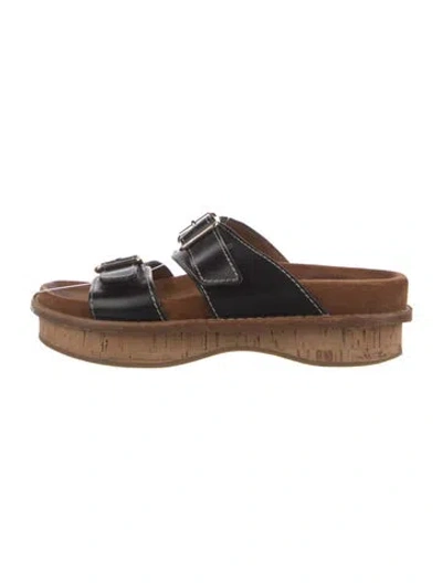 Pre-owned Chloé Leather Slides In Black
