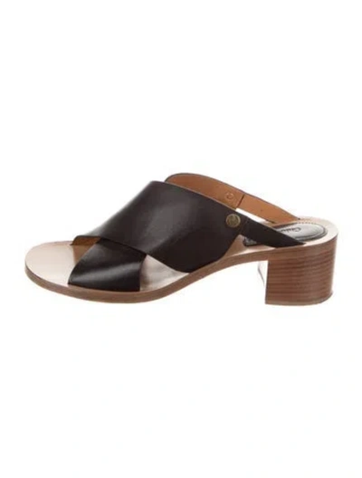 Pre-owned Chloé Leather Slides In Black