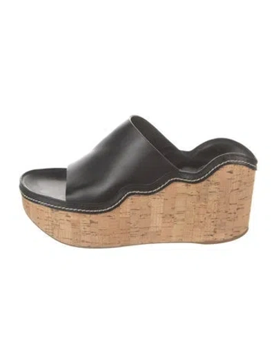 Pre-owned Chloé Leather Slides In Black