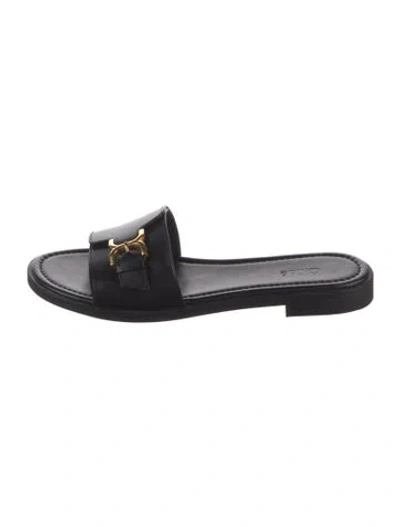 Pre-owned Chloé Leather Slides In Black