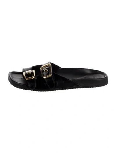 Pre-owned Chloé Leather Slides In Black