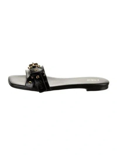 Pre-owned Chloé Leather Slides In Black