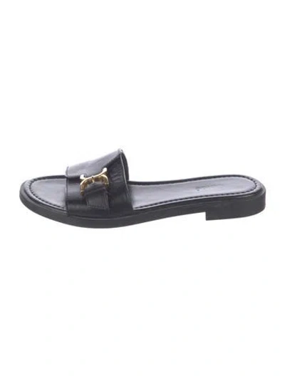 Pre-owned Chloé Leather Slides In Black