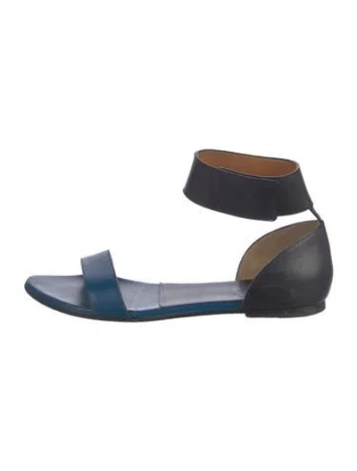 Pre-owned Chloé Leather Slides In Blue
