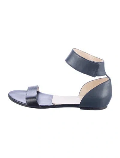 Pre-owned Chloé Leather Slides In Blue