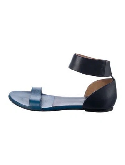 Pre-owned Chloé Leather Slides In Blue