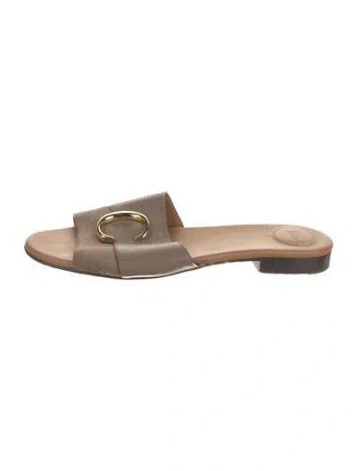 Pre-owned Chloé Leather Slides In Brown