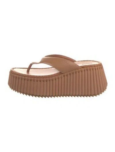 Pre-owned Chloé Leather Slides In Brown