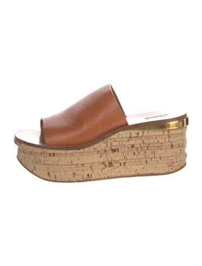 Pre-owned Chloé Leather Slides In Brown