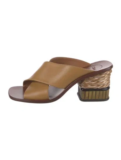 Pre-owned Chloé Leather Slides In Brown