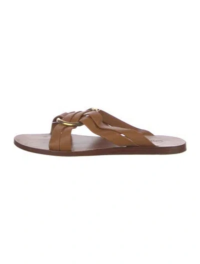 Pre-owned Chloé Leather Slides In Brown