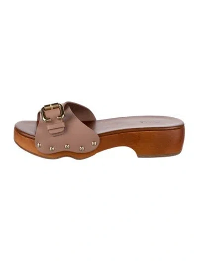 Pre-owned Chloé Leather Slides In Brown
