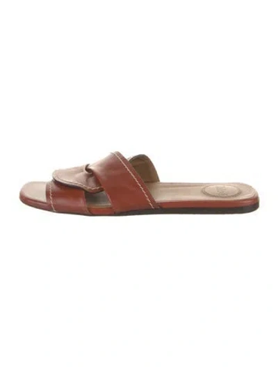Pre-owned Chloé Leather Slides In Brown