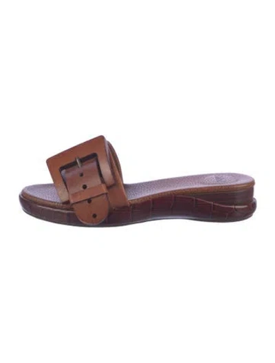 Pre-owned Chloé Leather Slides In Brown