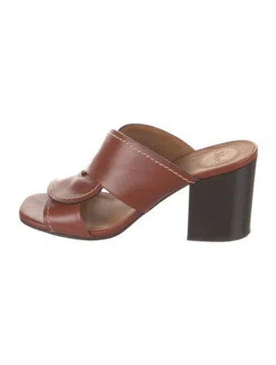 Pre-owned Chloé Leather Slides In Brown