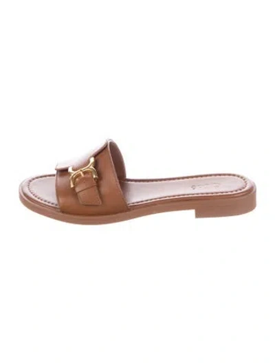 Pre-owned Chloé Leather Slides In Brown