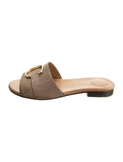 Pre-owned Chloé Leather Slides In Brown