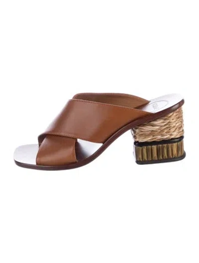 Pre-owned Chloé Leather Slides In Brown