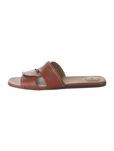 Pre-owned Chloé Leather Slides In Brown