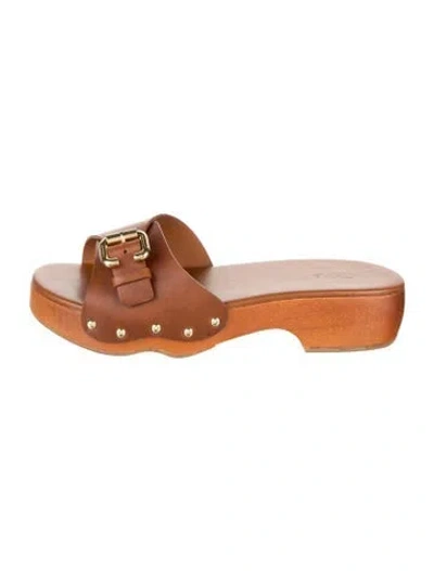 Pre-owned Chloé Leather Slides In Brown