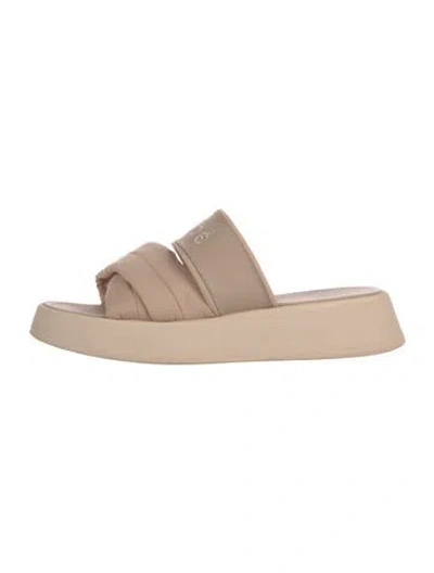 Pre-owned Chloé Leather Slides In Neutral