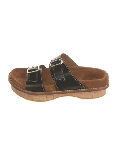 Pre-owned Chloé Leather Slides W/ Tags In Black