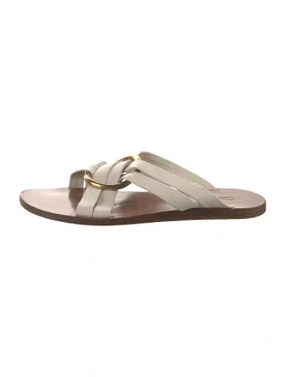 Pre-owned Chloé Leather Slides In White