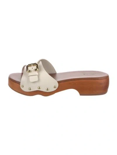 Pre-owned Chloé Leather Slides In White