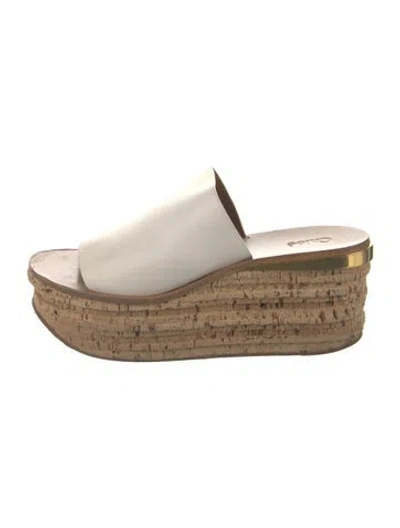 Pre-owned Chloé Leather Slides In White