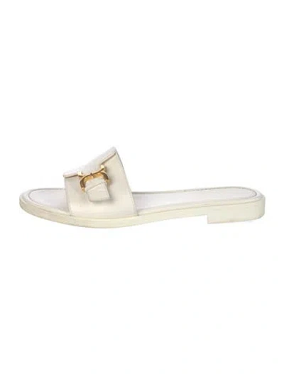 Pre-owned Chloé Leather Slides In White