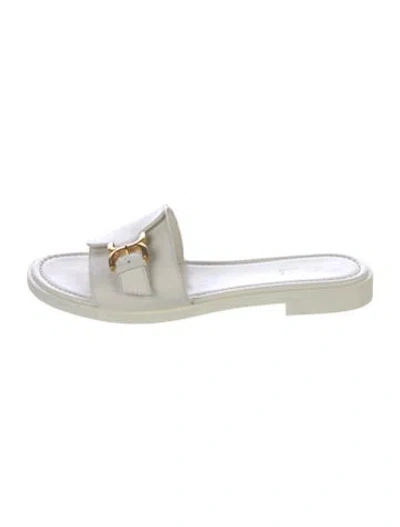 Pre-owned Chloé Leather Slides In White
