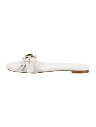 Pre-owned Chloé Leather Slides In White