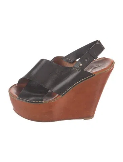 Pre-owned Chloé Leather Slingback Pumps In Black