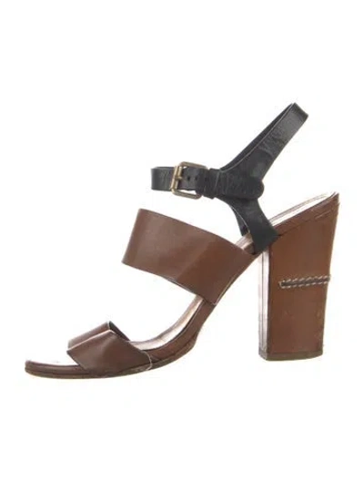 Pre-owned Chloé Leather Slingback Pumps In Brown
