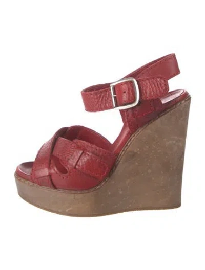 Pre-owned Chloé Leather Slingback Pumps In Red