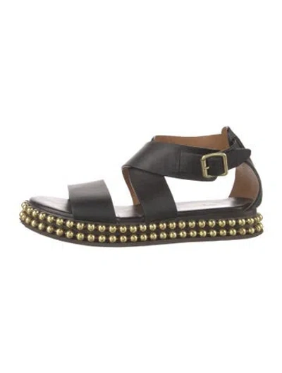 Pre-owned Chloé Leather Slingback Sandals In Black