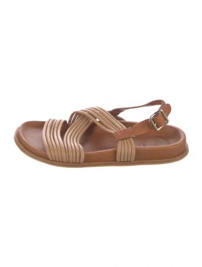 Pre-owned Chloé Leather Slingback Sandals In Brown