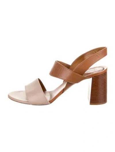 Pre-owned Chloé Leather Slingback Sandals In Brown
