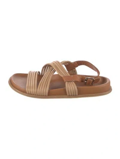 Pre-owned Chloé Leather Slingback Sandals In Brown