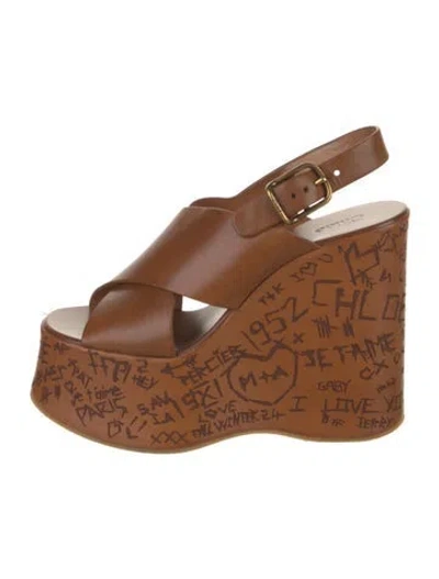 Pre-owned Chloé Leather Slingback Sandals In Multi
