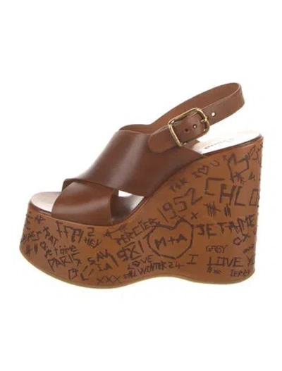 Pre-owned Chloé Leather Slingback Sandals In Multi
