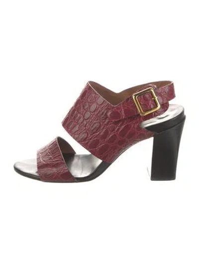 Pre-owned Chloé Leather Slingback Sandals In Red