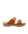 Chloé Chloe Marah Leather & Shearling Sandal In Brown
