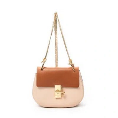 Pre-owned Chloé Leather Small Drew In Neutral