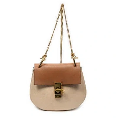 Pre-owned Chloé Leather Small Drew In Orange