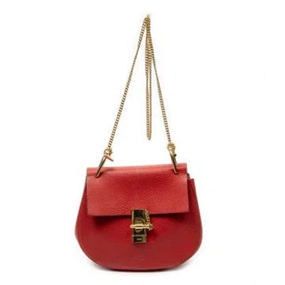 Pre-owned Chloé Leather Small Drew In Red