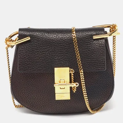 Chloé Leather Small Drew Shoulder Bag In Black